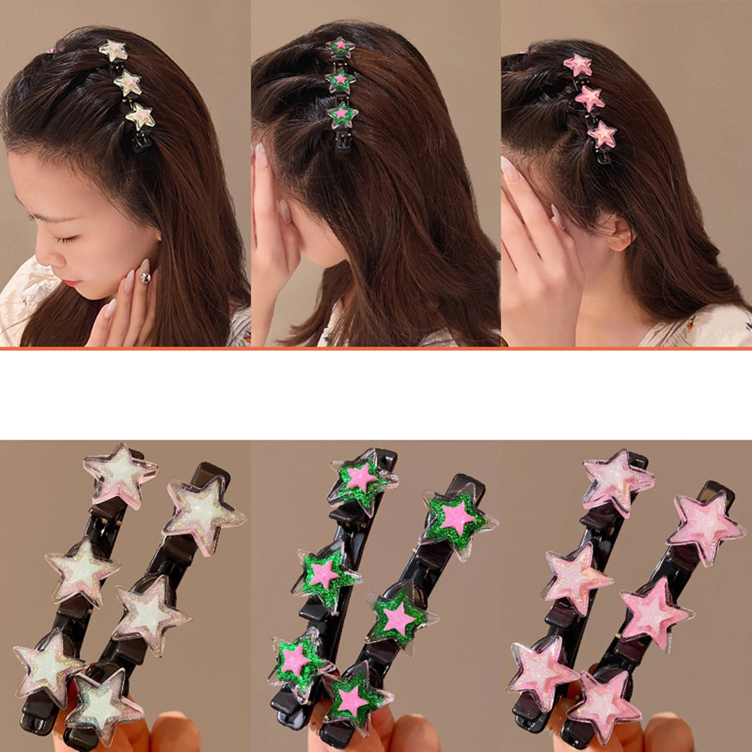 

Double Layer Braided Hairpin Hair Hoop Broken Hair Clip Women Hairpin Korean Y2K Fixed Stars New Hairpin Lazy Hair Accessories
