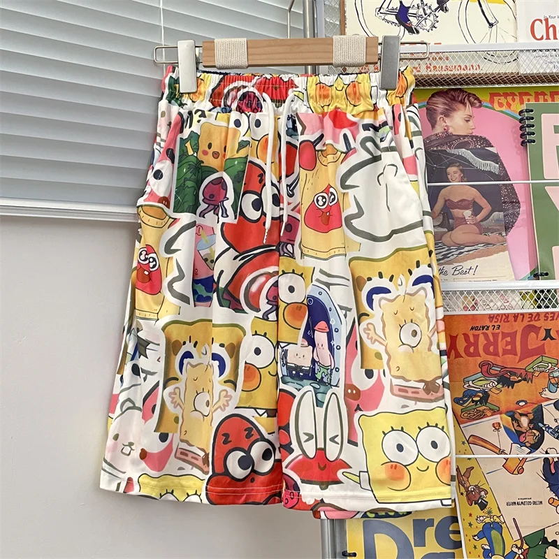 Шорты мужские с цветочным принтом тонкие Пляжные штаны из вискозы свободные