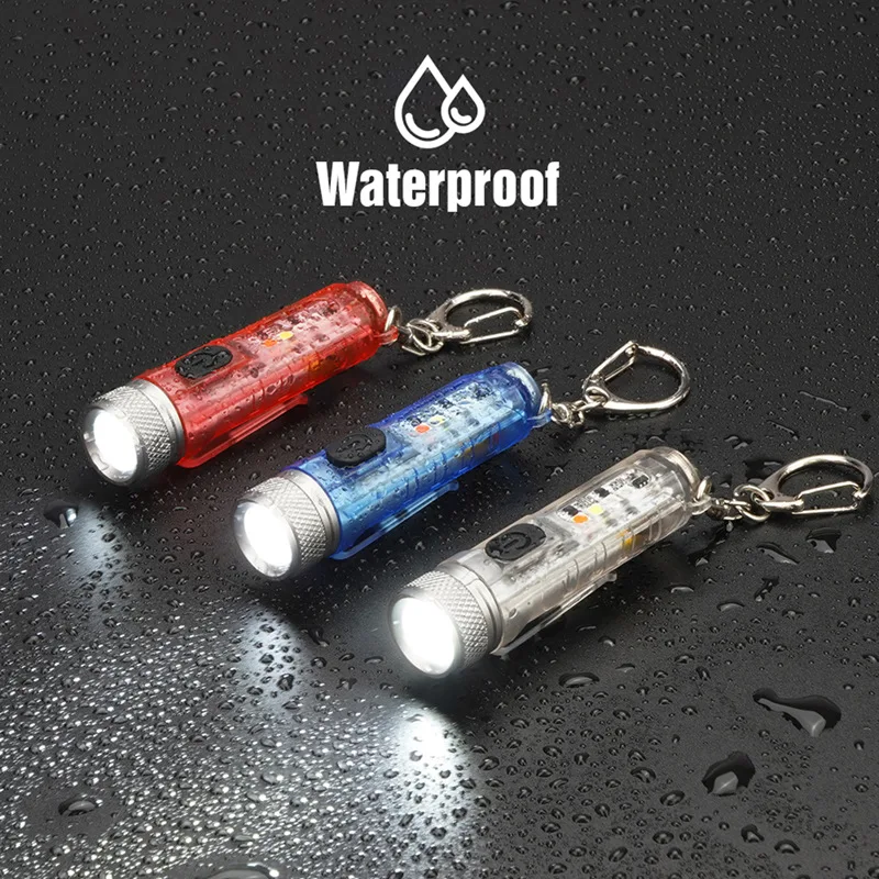 

ZK30 Multi-function Mini Keychain Flashlight TYPE-C Fast Charging Waterproof Fluorescent Magnetic Warning Camping Flashlight