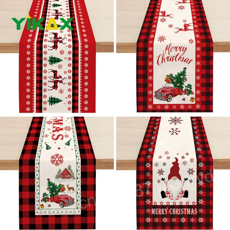 

Christmas Table Flag Home Decoration Fabric Printing Wedding Decor Table Cover Christmas Decoration Holiday Party Tablecloth