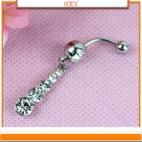 1pc zircon string belly ring gourd skewers navel stud rhinestones belly navel jewelry inlaid crystal belly button ring navel bar