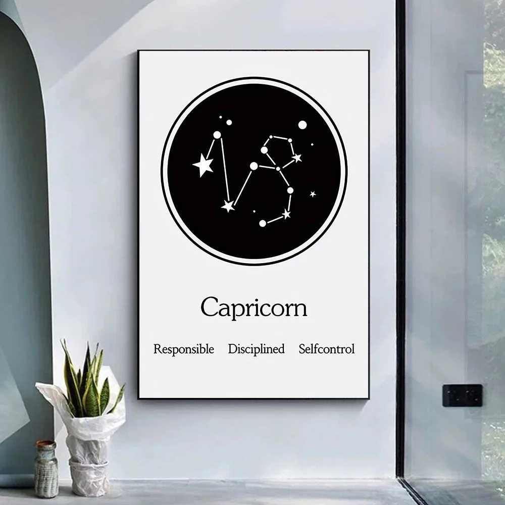 

Capricorn Responsible Disciplined Selfcontrol Canvas Painting Wall Art Constellation Poster And Print For Living Room Home Decor