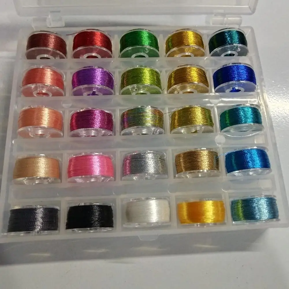 

25 Colors Embroidery Thread Sewing Thread With Transparent Box For Commercial Home Embroidery Sewing Machine