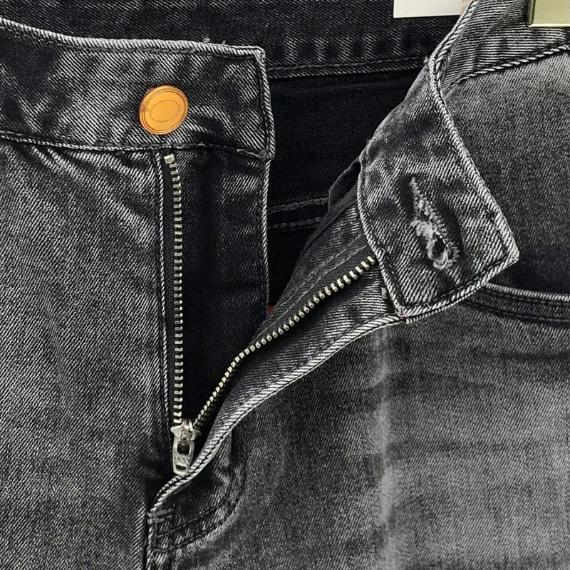 Luxury Brand Men's Jeans Mid-waist Zipper High-quality Male Pants Summer New Fashion Casual Washed Straight Denims Trousers