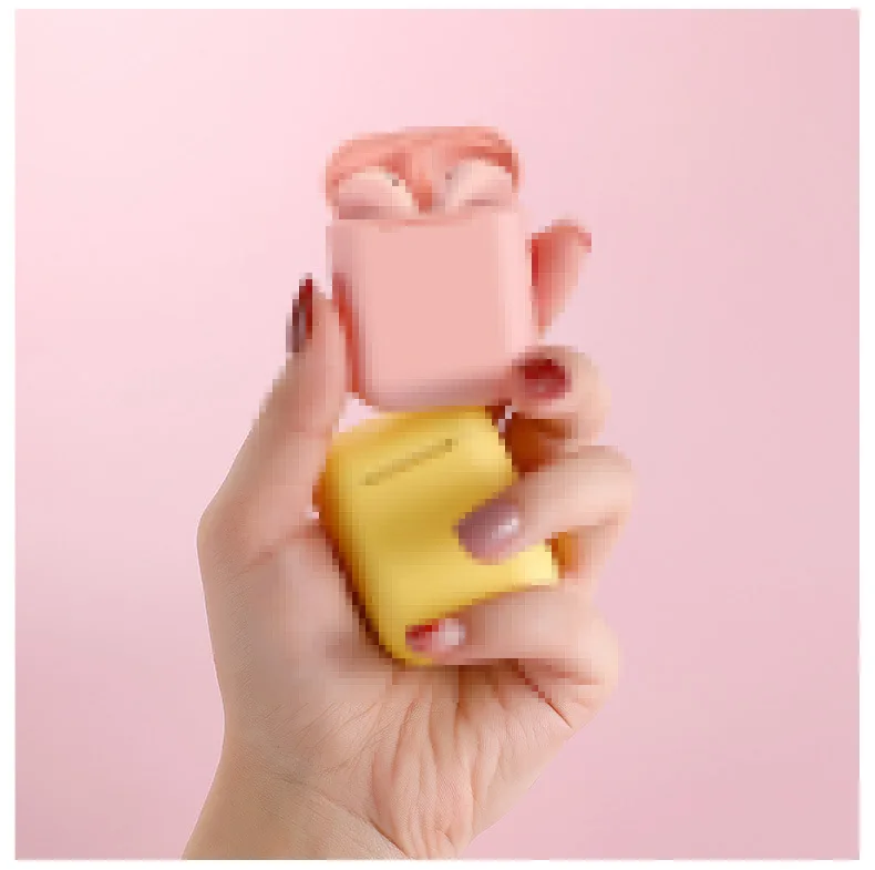 

Беспроводная Bluetooth-гарнитура Inpods 12, TWS бинауральная Bluetooth-гарнитура Macaron, Pop-up 5,0 цветов, мини-наушники I12 для Iphone