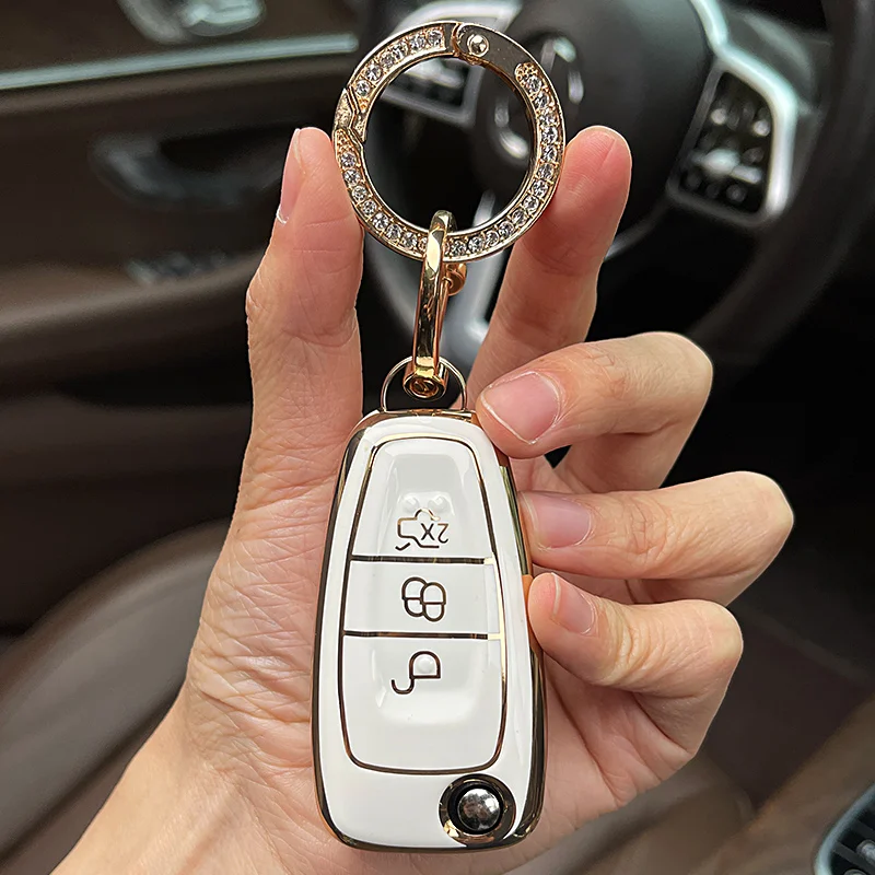 Чехол для автомобильного ключа Ford Fiesta Mk8 Mk3 Mk7 Puma Focus 2 restylling 3 MK3 Mk4 Mondeo Mk5 Explorer Ecosport Kuga
