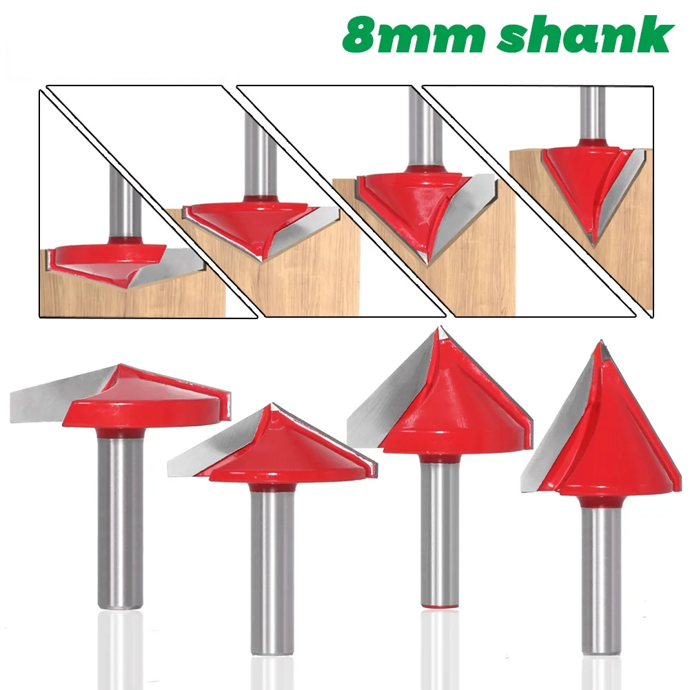 8mm shank V Bit CNC solid carbide end mill 3D Router Bits for Wood 60 90 120 150 deg tungsten woodworking milling cutte
