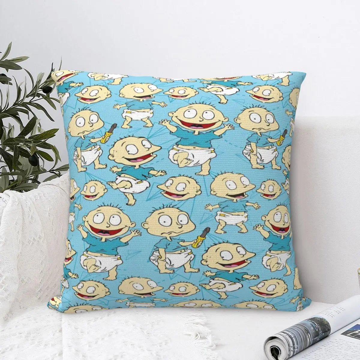Rugrat Pile Up Anime Kids Pillowcases Merch Printed Polyester Cushion Cover Decorative Throw Pillow Case Living Room