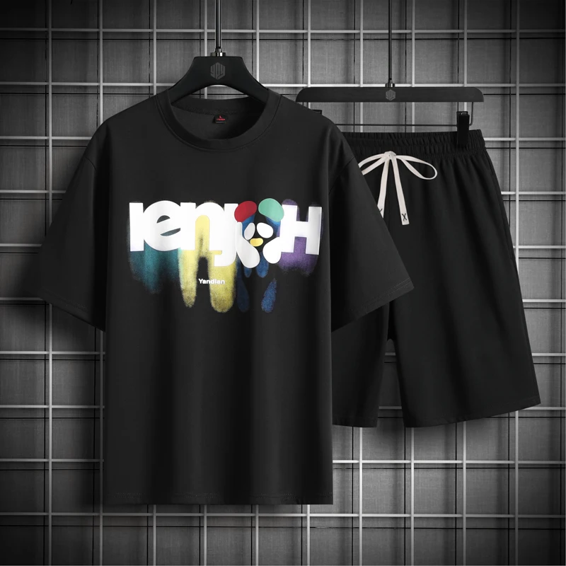 Лето 2024 свободные Стильные комплекты Мужская модная рубашка с коротким