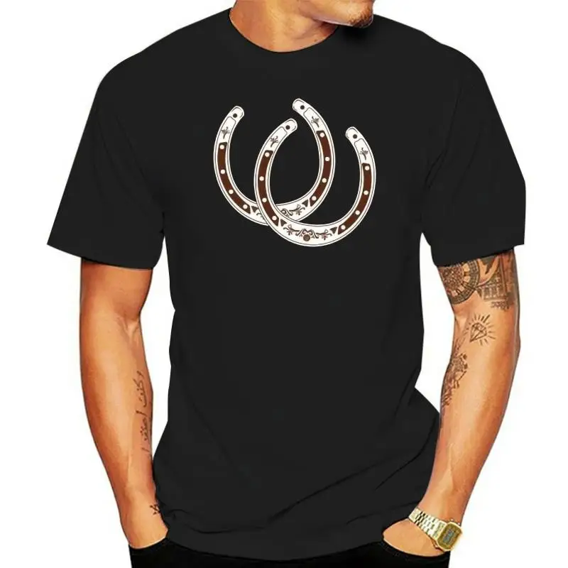 

Horseshoe Lucky Double Cowboy Brown Mens Novelty T-Shirt