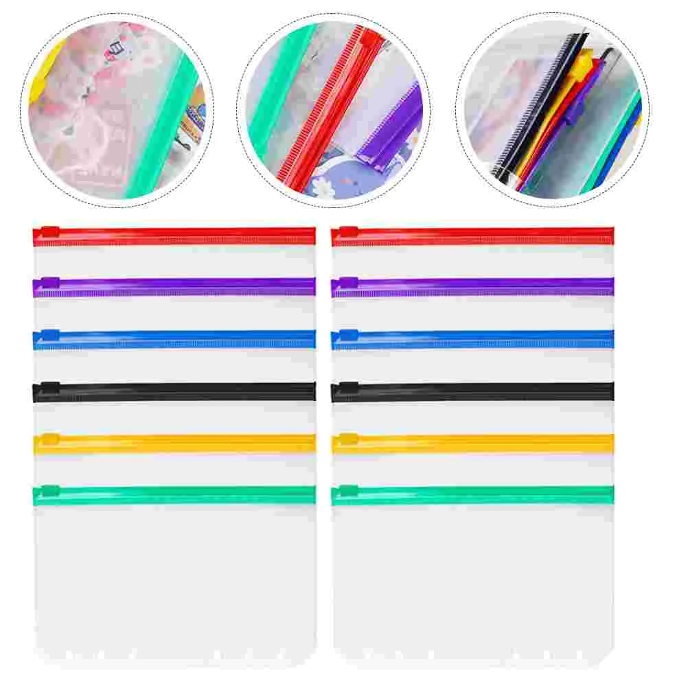 

Binder Folders Zipper Pockets Pouches Filing Document Zippers Multicolor File Transparent Leaf Pouch Loose Holes Pvc. Notebook