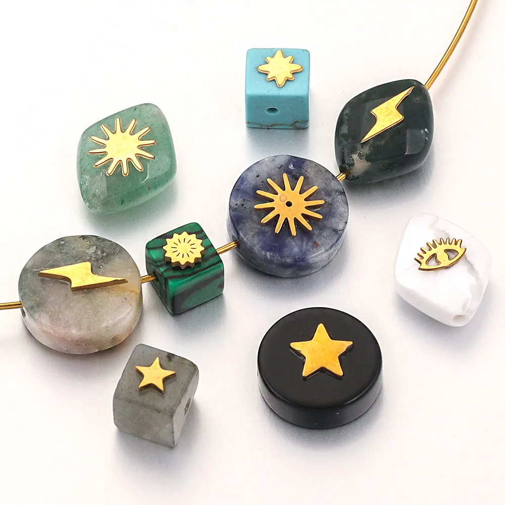 5 шт. нержавеющая сталь натуральный камень геометрическая звезда крест свободные