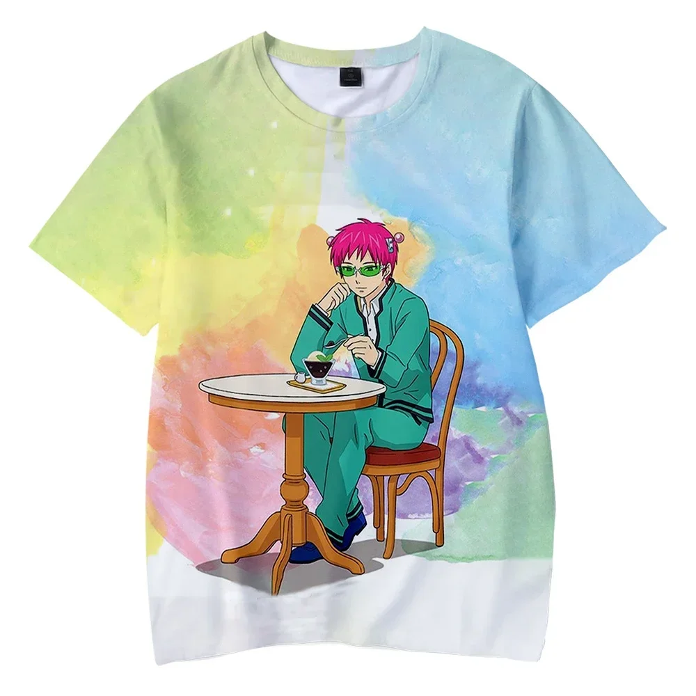 Фото Футболка Saiki Kusuo No Sai-Nan с принтом для мужчин/женщин/детей Harajuku, забавная футболка, костюм, летние кавайные японские топы унисекс в стиле аниме №2