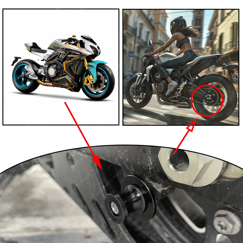 DragonflyMoto 10 мм алюминиевые анодированные задние опорные болты маятника с ЧПУ для