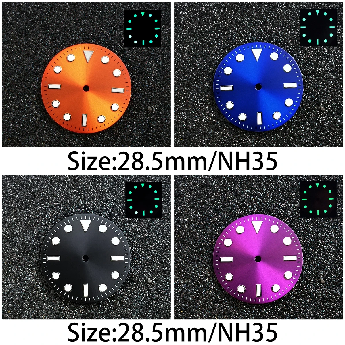 

28.5MM Diameter Dial Green Luminous Dial for NH35 Watch Movement Accessories Parts