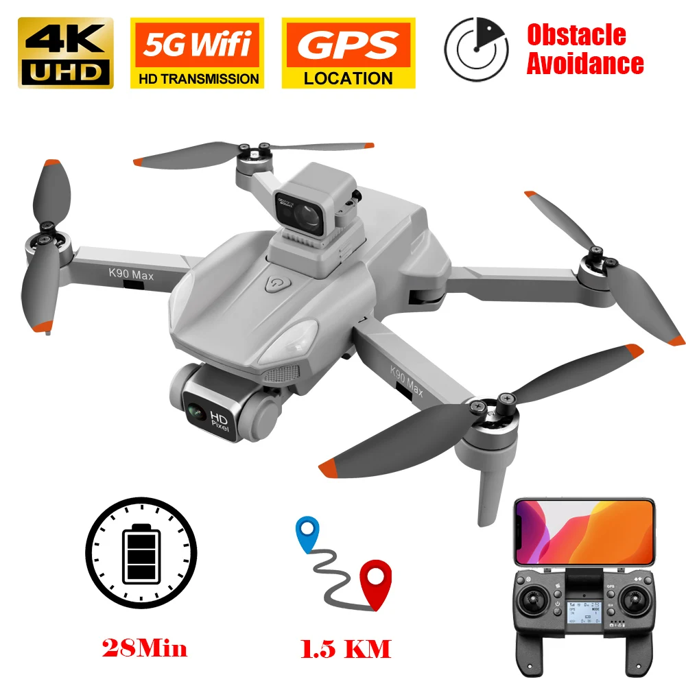 

Aerial Photography K90 Max 5G FPV WIFI GPS Drone 360° Laser Obstacle Avoidance 4K HD Camera Professional Brushless RC Quadcopter