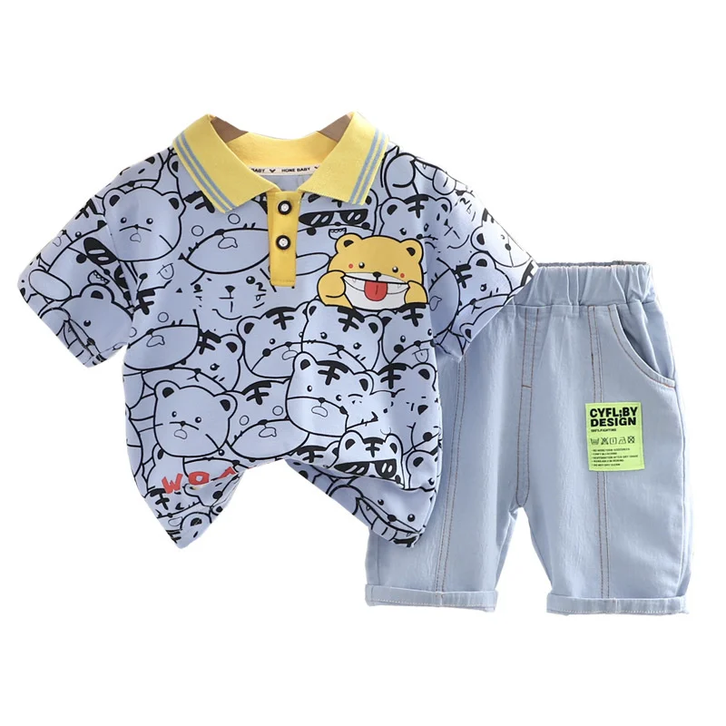 

New Summer Fashion Baby Clothes Suit Children Girls Boys Cartoon Casual T-Shirt Shorts 2Pcs/Sets Toddler Costume Kids Tracksuits