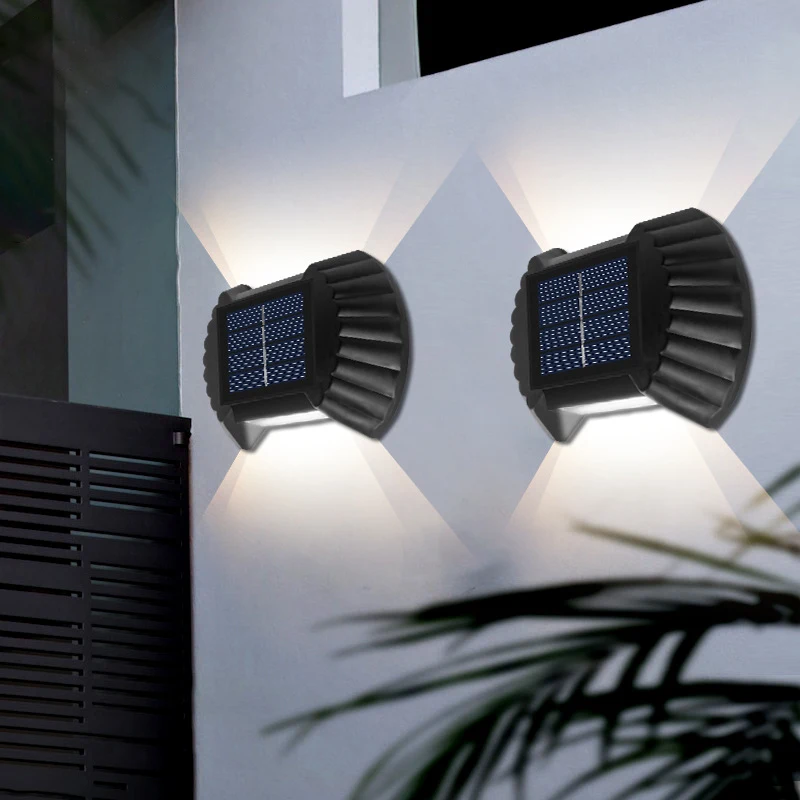 

Solar Up and Down Wall Light 2/8 Leds Outdoor Waterproof Solar Powered Wall Lamp for Garden Yard Fence Stairs Landscape Lighting