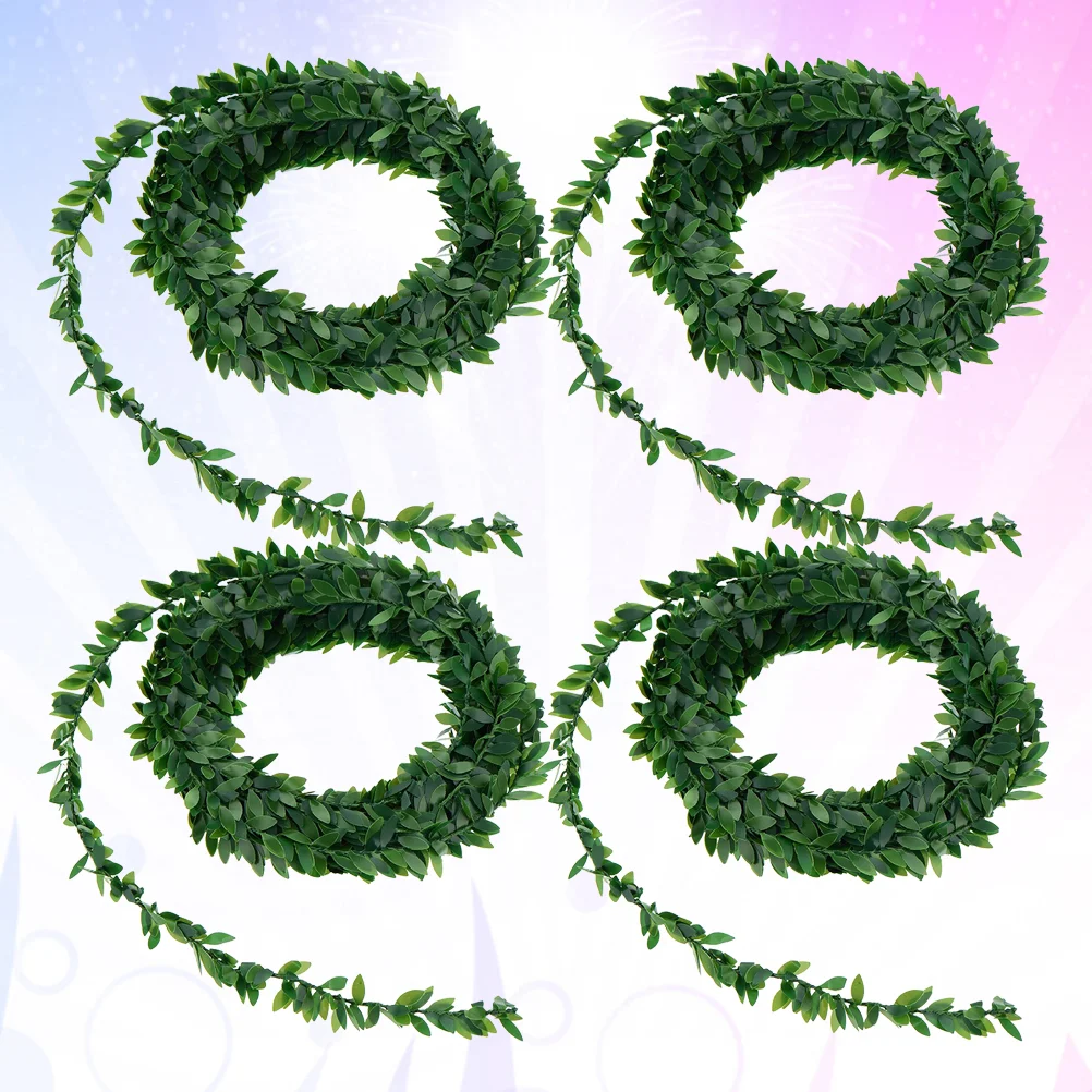 

4pcs Garland Artificial Green Leaves DIY PVC and Iron 7.5m Wreath Decoration Garland for New Year Home