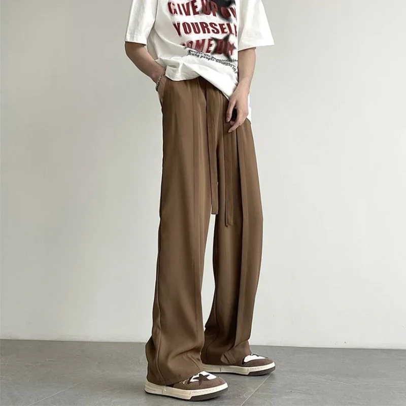 Брюки мужские прямые из полиэстера модные брюки-слаксы Классическая формальная