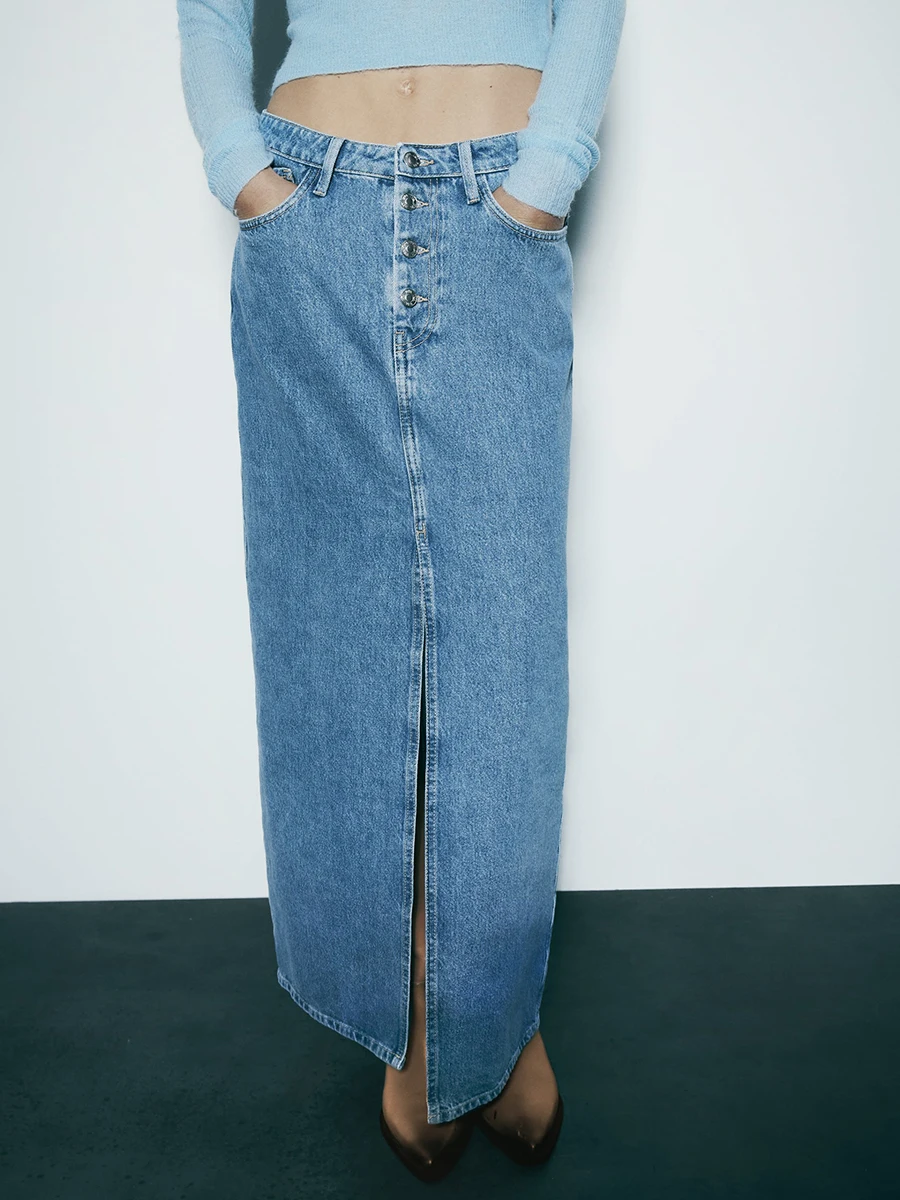 

Модная женская джинсовая юбка 2023, Женская винтажная юбка на пуговицах с завышенной талией, модель Y2k