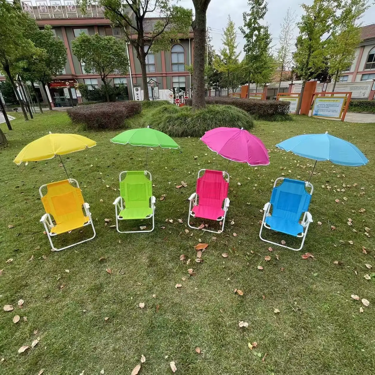 Children's outdoor folding chair Lazy fishing stool photography multi-function folding portable beach chair with parasol