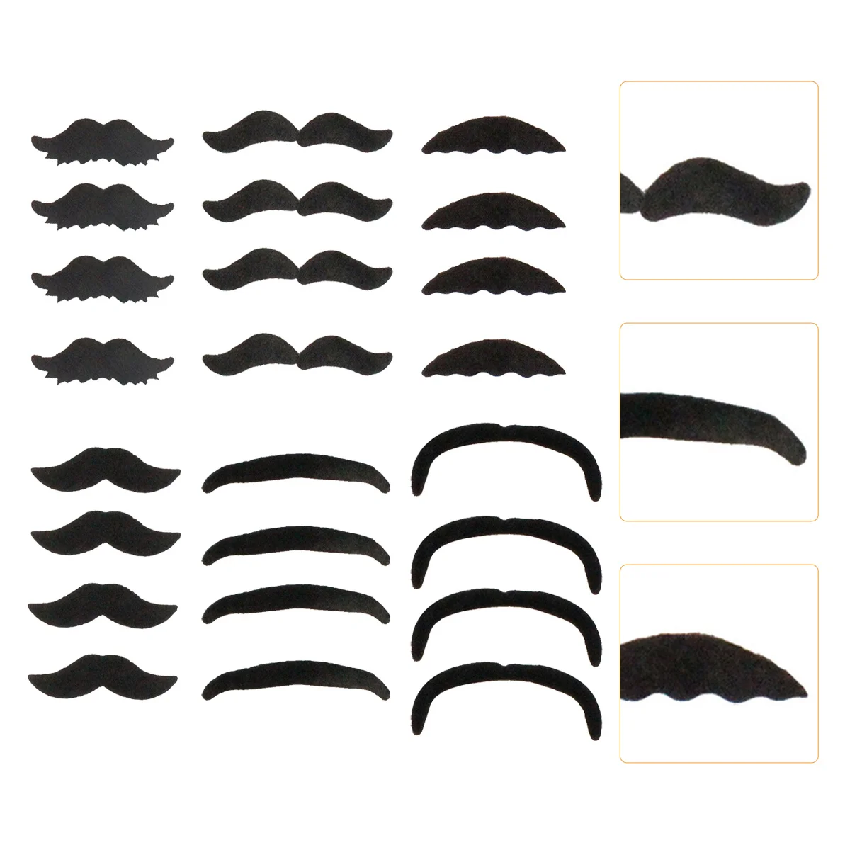 

24 Pcs Makeup Stickers Fake Facial Hair Beards Pirate Costume Moustaches Costumes Men Party Supplies