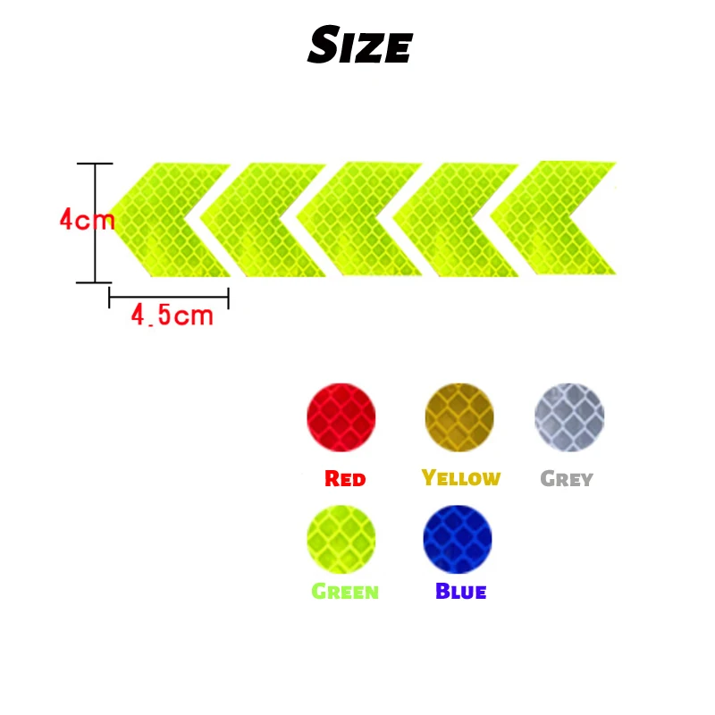 Светоотражающая лента со стрелками для велосипеда 10 шт. предупреПредупреждение