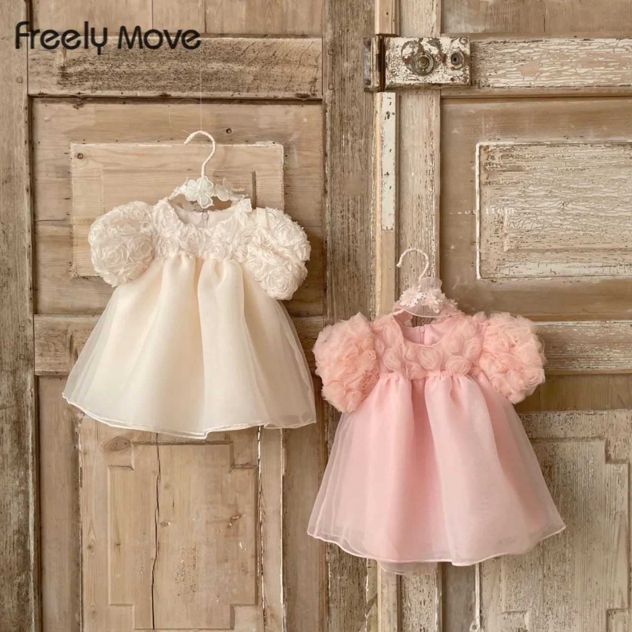 

Freely Move 12M Baby Girl 1 Year Birthday Dress Newborn Christening Gown Infant Girls Dress Flower Toddler Dresses Baby Vestidos