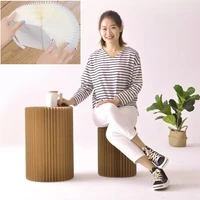 38cm nordic living room bedroom foldable paper stool bench simple bench table round stool plegable chair creative fashion stool