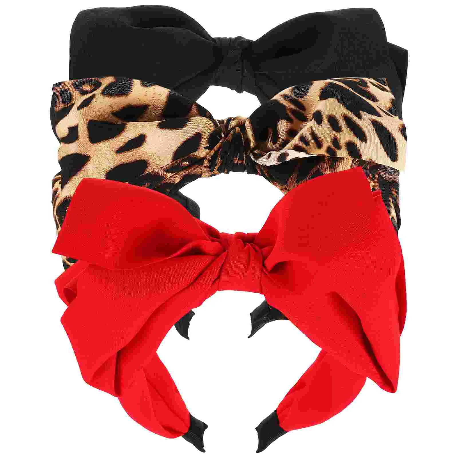 

3 Pcs Hair Decor Bow Headband Stage Hairband European American Festival Plastic Bowknot Wear Performance Woman