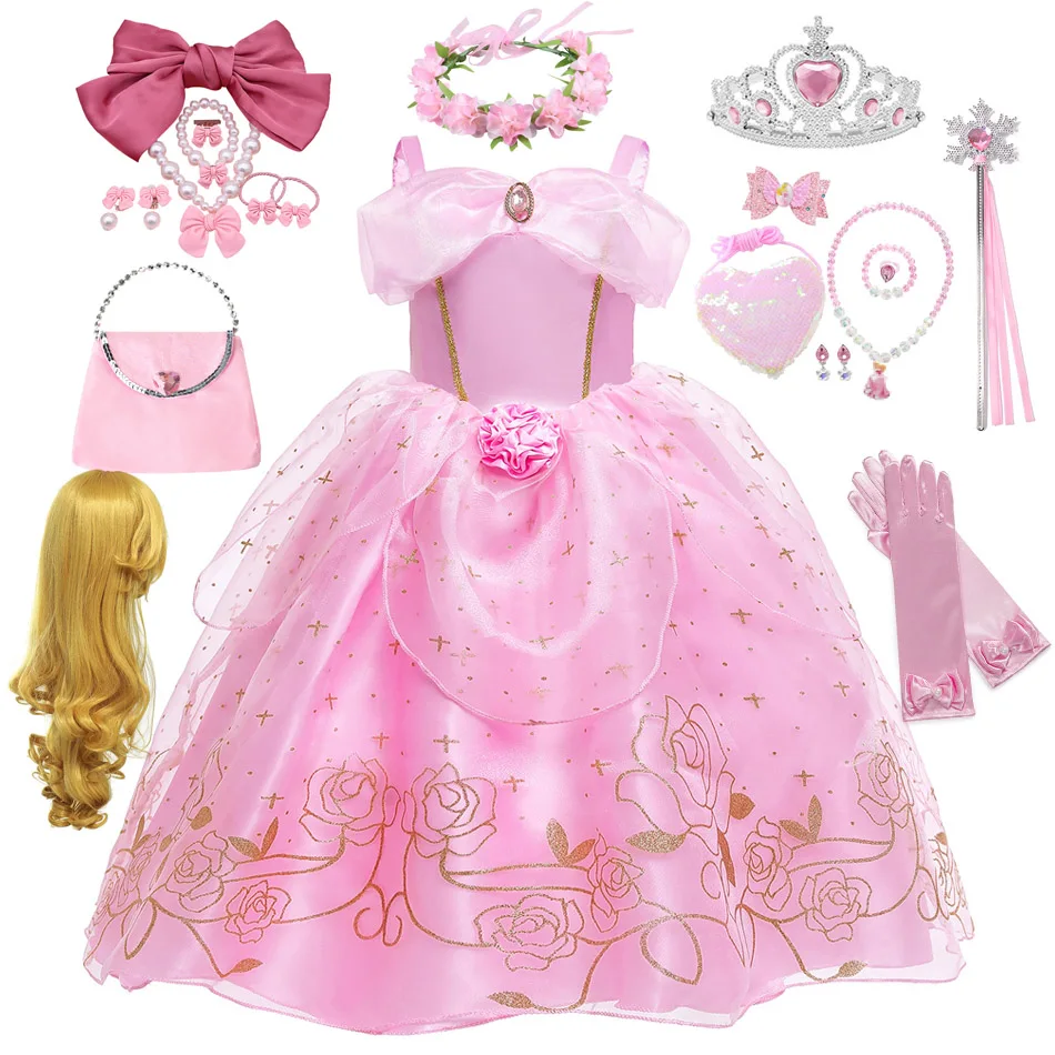 

Disney Princess Aurora Dress Girl Summer Fancy Party Clothes Girls Kids Sleeping Beauty Christmas Birthday Carnival Costume