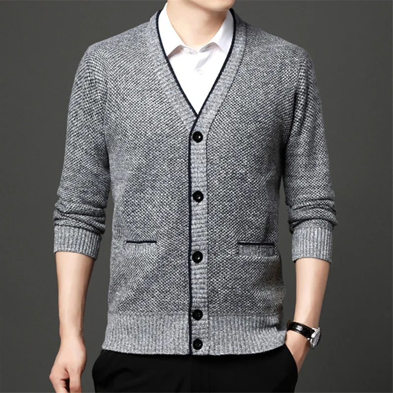 

Sprin Autumn Men Cardian Knitted Sweater Jackets Coats Mens Sinle Breasted Lon Sleeve V Neck Casual Slim Sweater Cardian