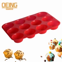 mini muffin 12 holes silicone round mold diy cupcake cookies fondant baking pan non stick pudding cake mold baking tool