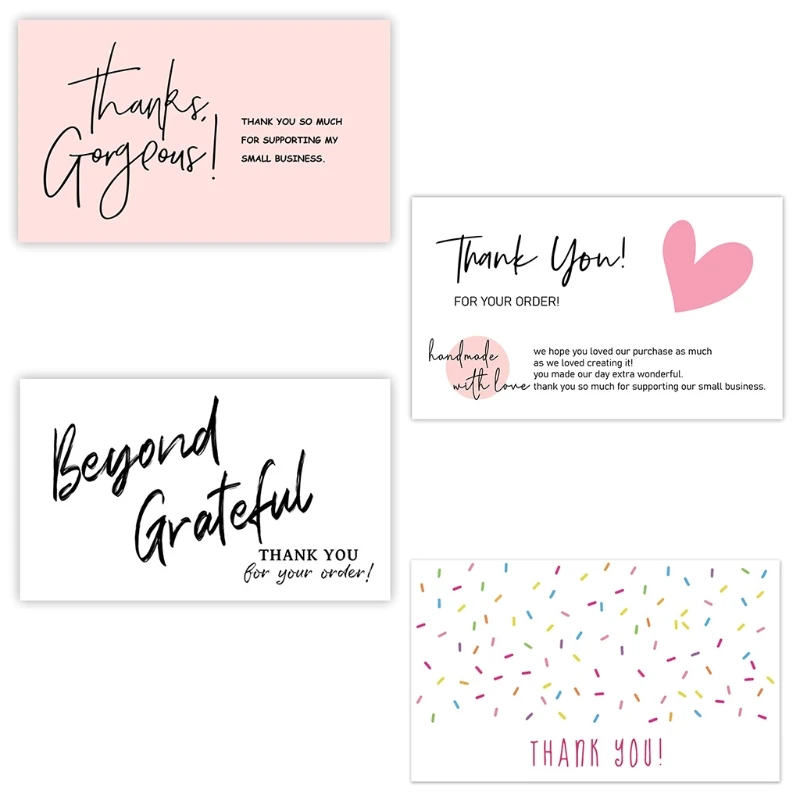 

30PCS Thank You For Supporting Business Cards Elegant Professional Design