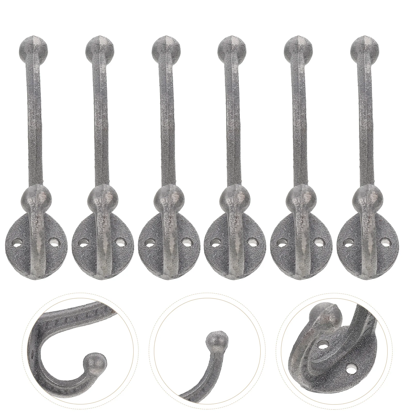

6Pcs Concise Style Wall Hook Double Head Storage Hook Sundries Hangers