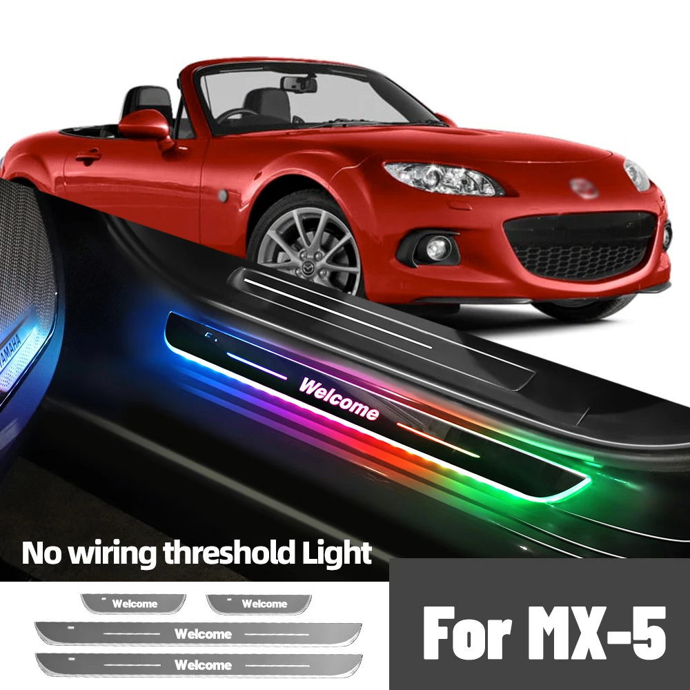 Для Mazda MX-5 MX5 NB NC ND 1998-2023 2015 2020 автомобильный порог с индивидуальным логотипом