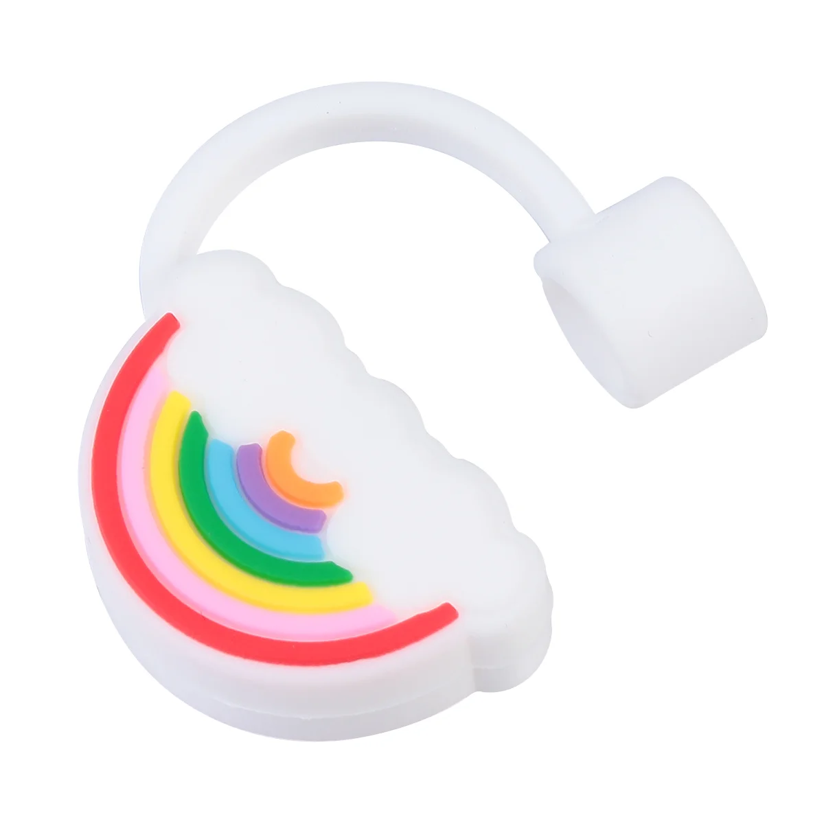 

1pc Drinking Straw Plug Creative Rainbow Straw Cover Dust-Proof Cover (Rainbow)