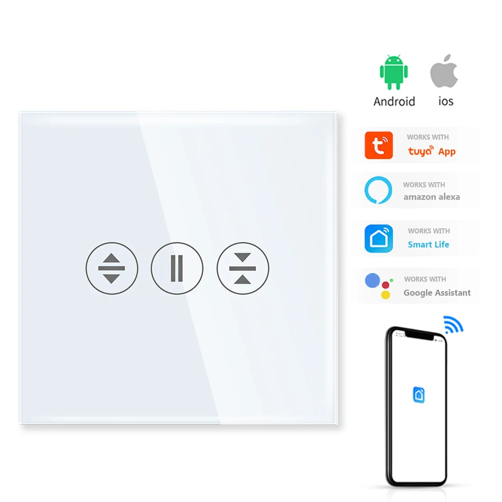 

Сенсорный выключатель для занавесок Tawoia, умный выключатель с Wi-Fi, работает с Alexa Google Tuya Smart Life
