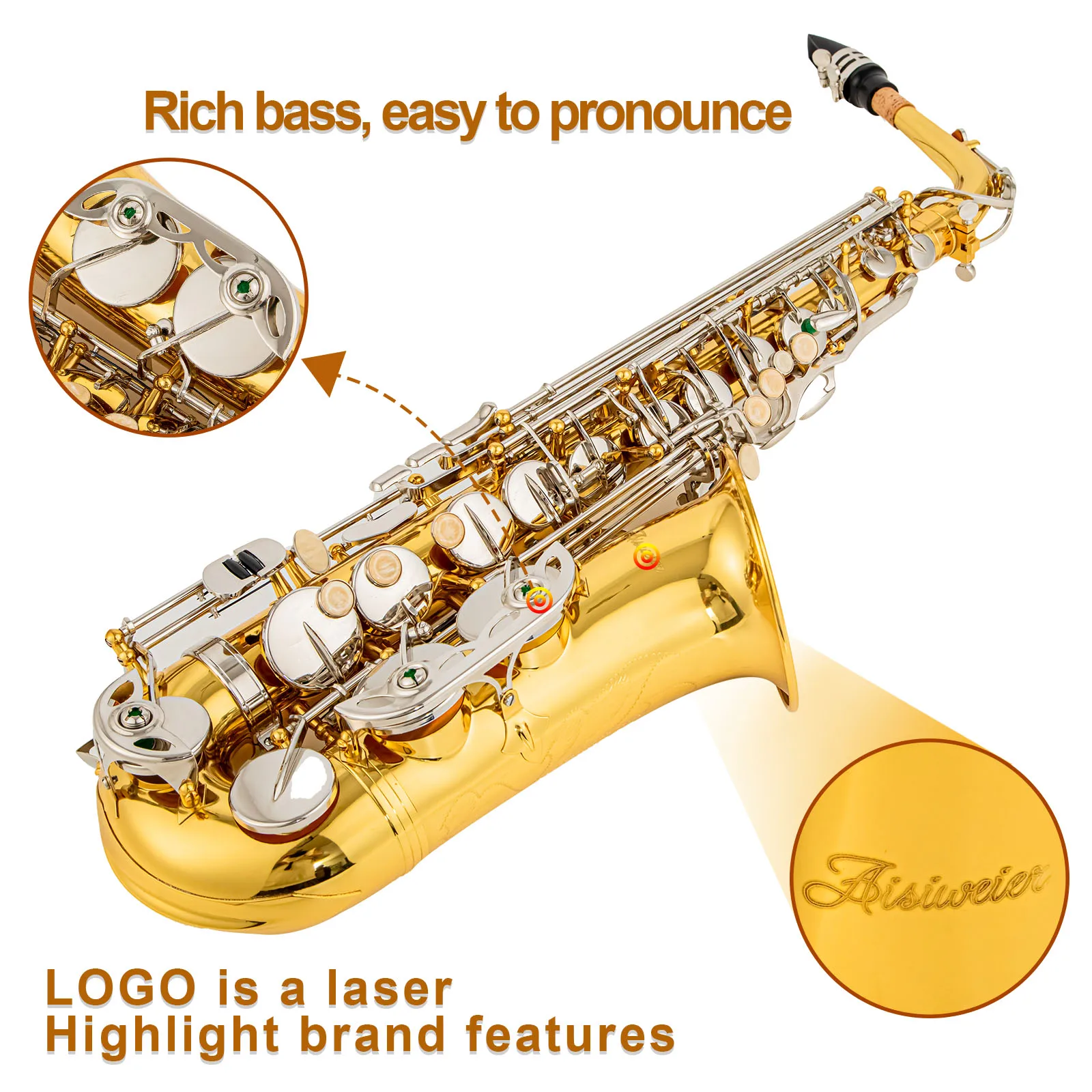 CANWAY Eb альт-саксофон латунная краска 802 тип ключа саксофон инструмент с полным