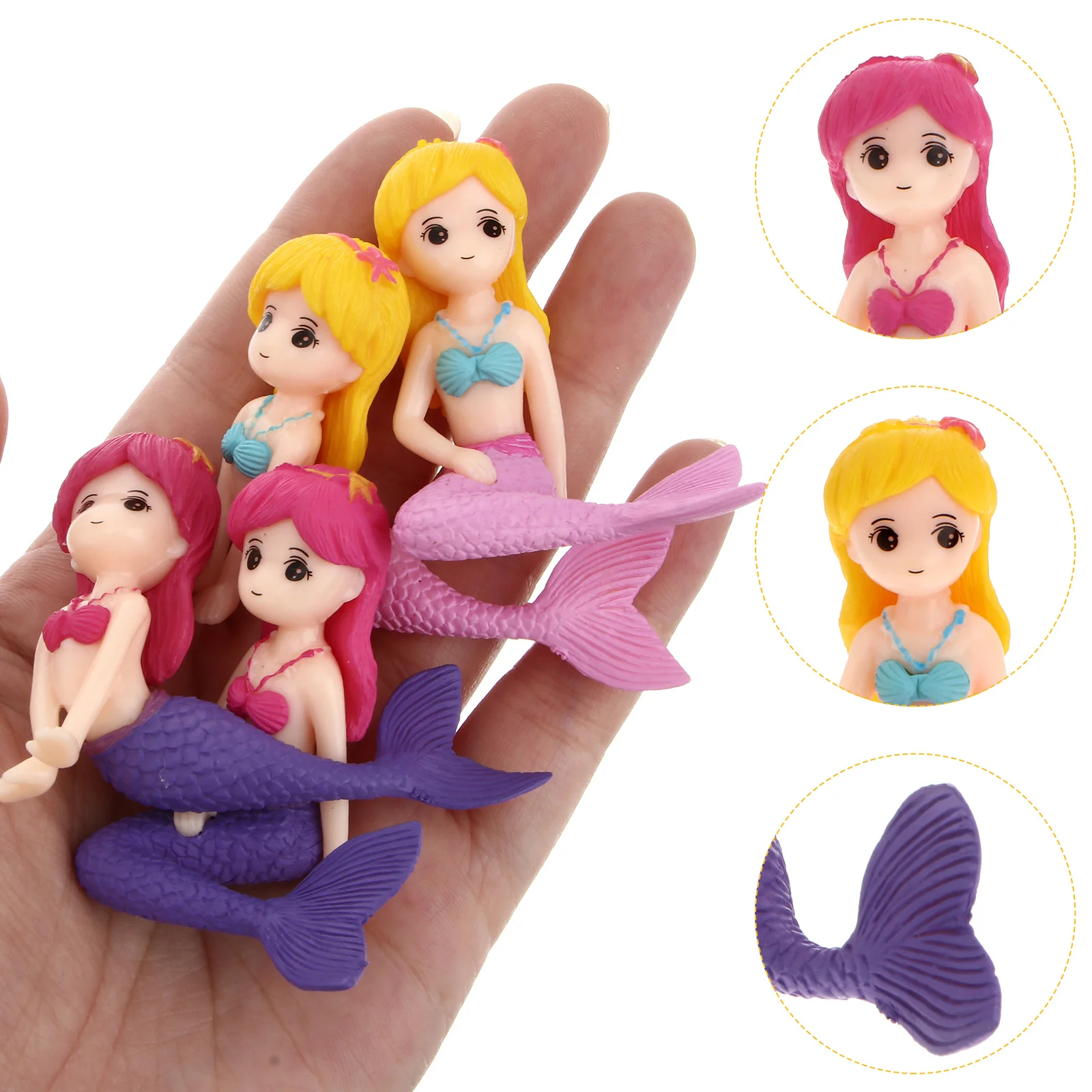 

Mermaid Figurines Ornament Mini Figurine Cake Accessories Toppers Tank Pot Statue Miniature Micro Landscape Little Birthday