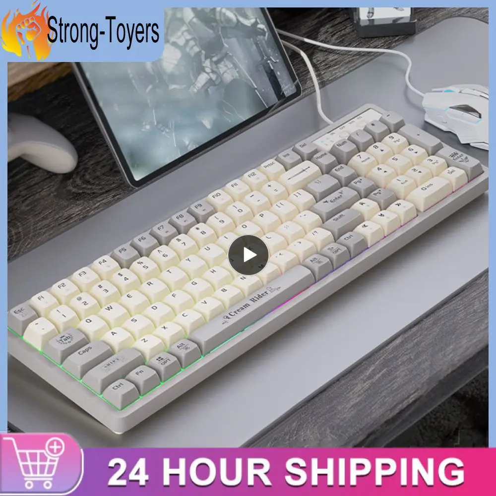 

Waterproof Mechanical Keyboard Hot Plug Hot Swap Keyboard Gaming Keyboards Colorful Backlight 102 Keys Ergonomics Wired Keyboard