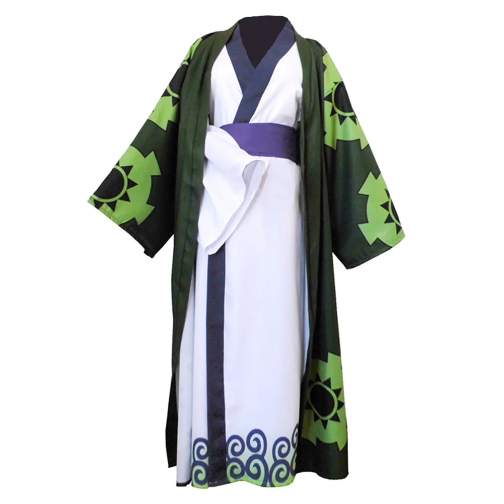 

One Piece Roronoa Zoro Cosplay Costume Kimono Robe Full Suit