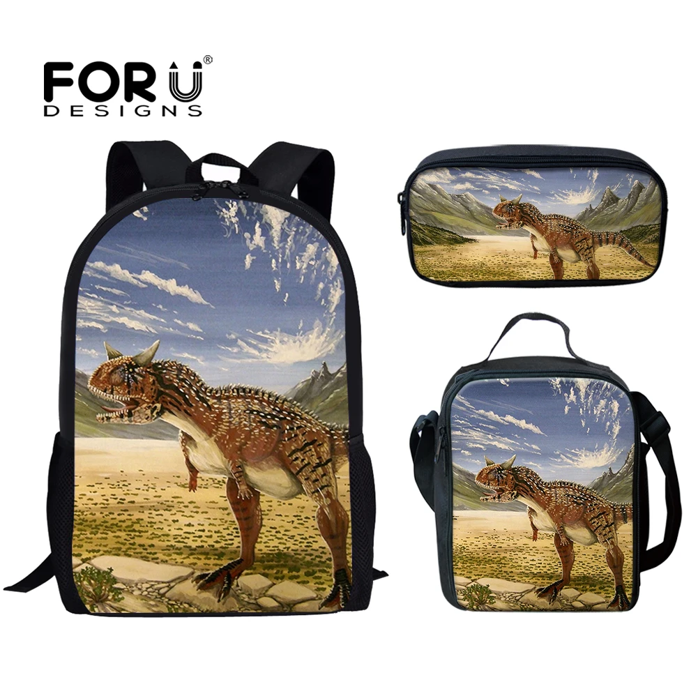

FORUDESIGNS Fashion Dinosaur and Sky Print Casual Backpacks 3set New School Bags for Teenage Girls Large Capacity Shoulder Bags