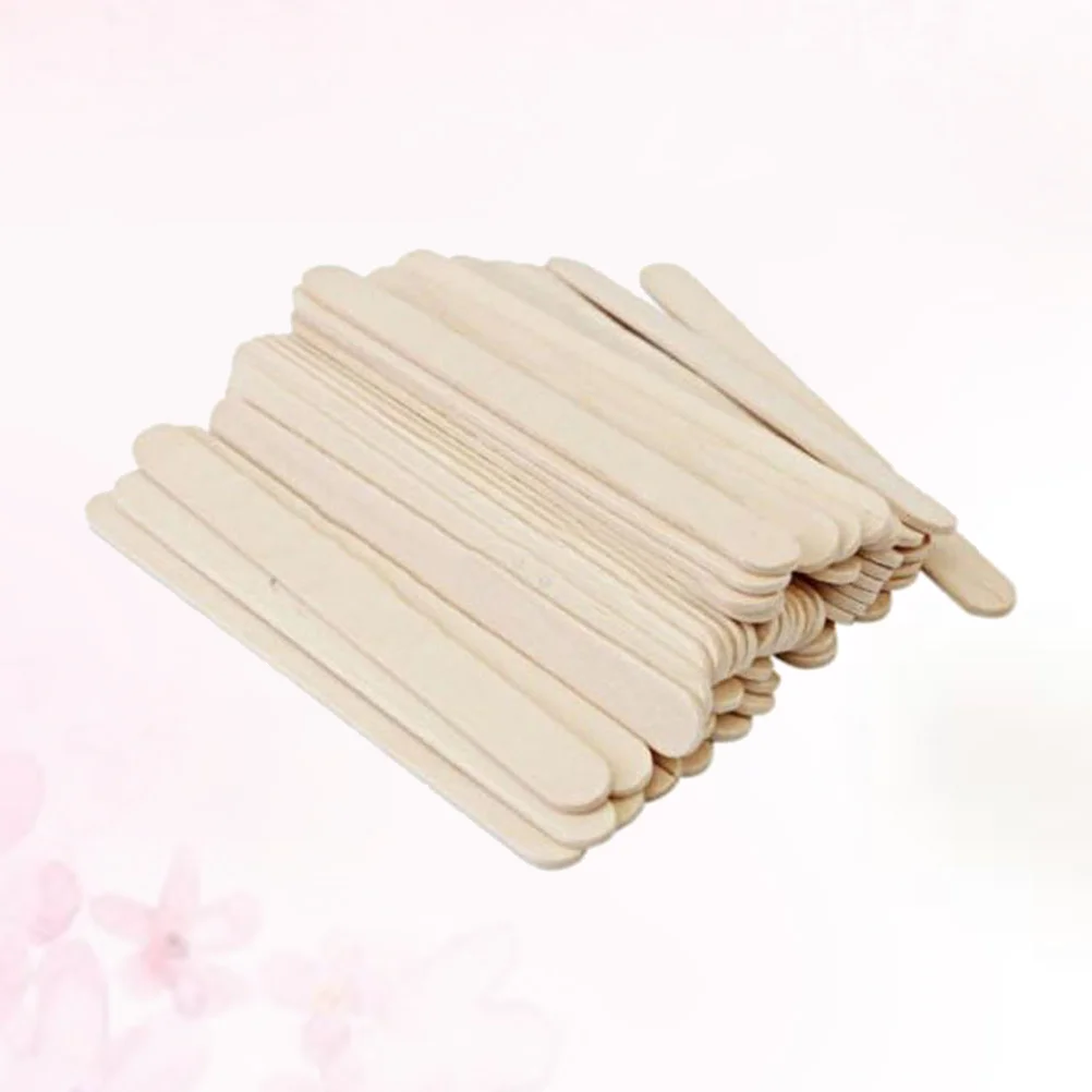 

100 Pcs Wooden Sticks Creative Unfinished Natural DIY Plain Wood Sticks for Popsicle Craft Ice Cream