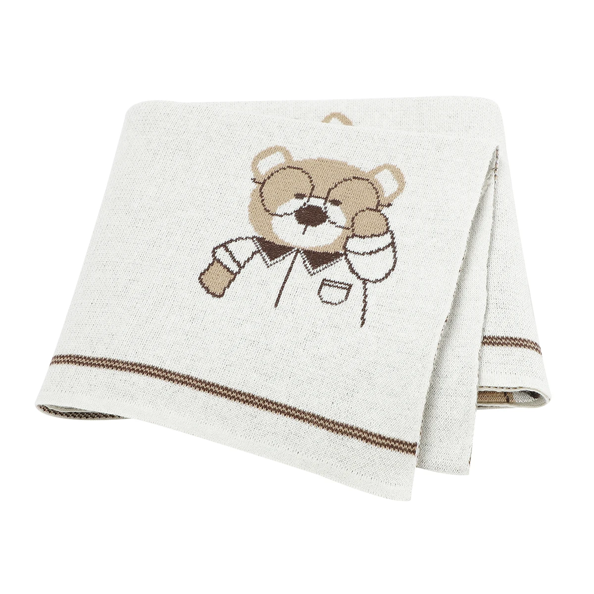 

Baby Blankets Swaddle Wrap Cotton Knitted Newborn Boys Girls Cartoon Pattern Stroller Nursery Sleep Mats 100*75cm Toddler Quilts