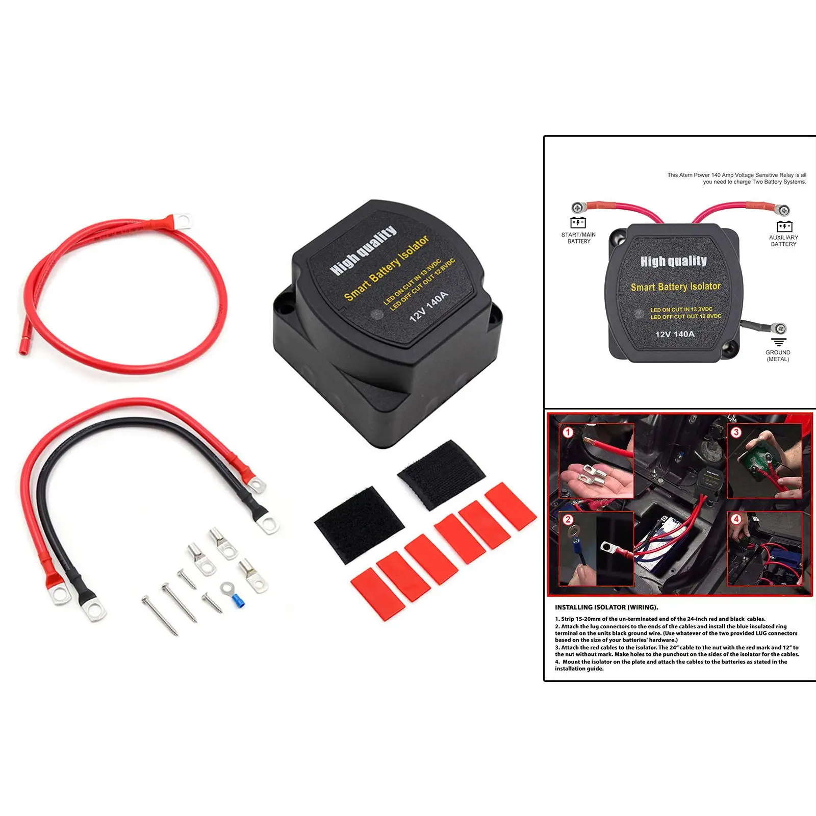 

12V Outdoor for Boats Marine Trucks RV Heavy Duty Easy Install 140A VSR