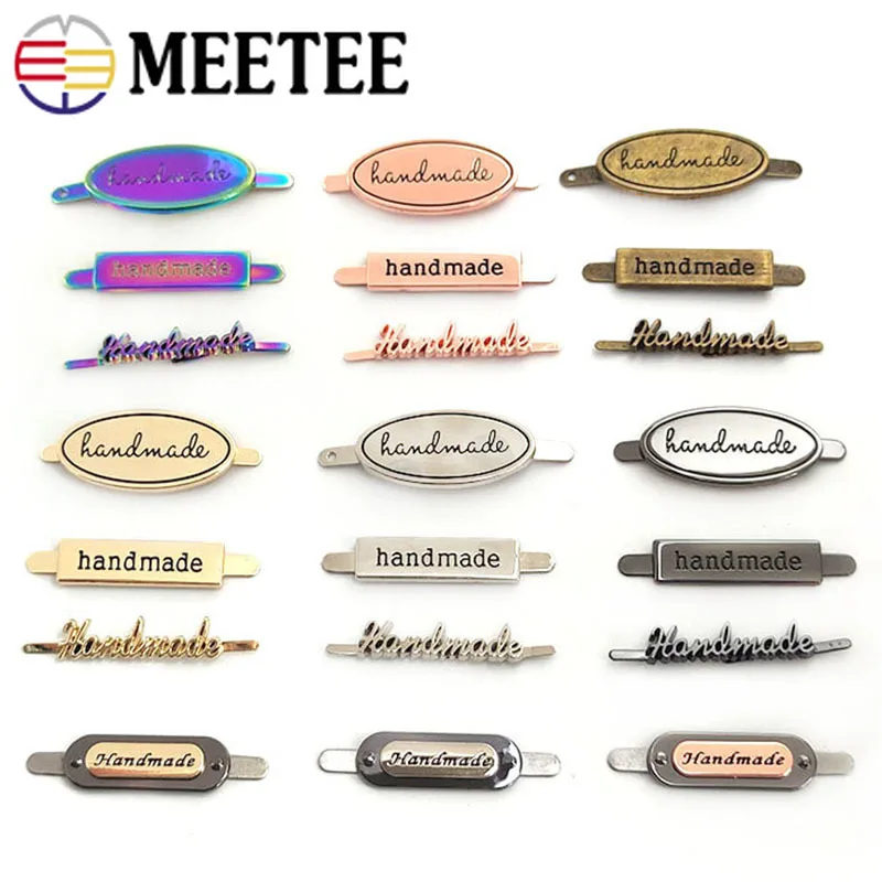 Meetee 10 шт. металлические мешки ручной работы этикетки булавка Пряжка врезная