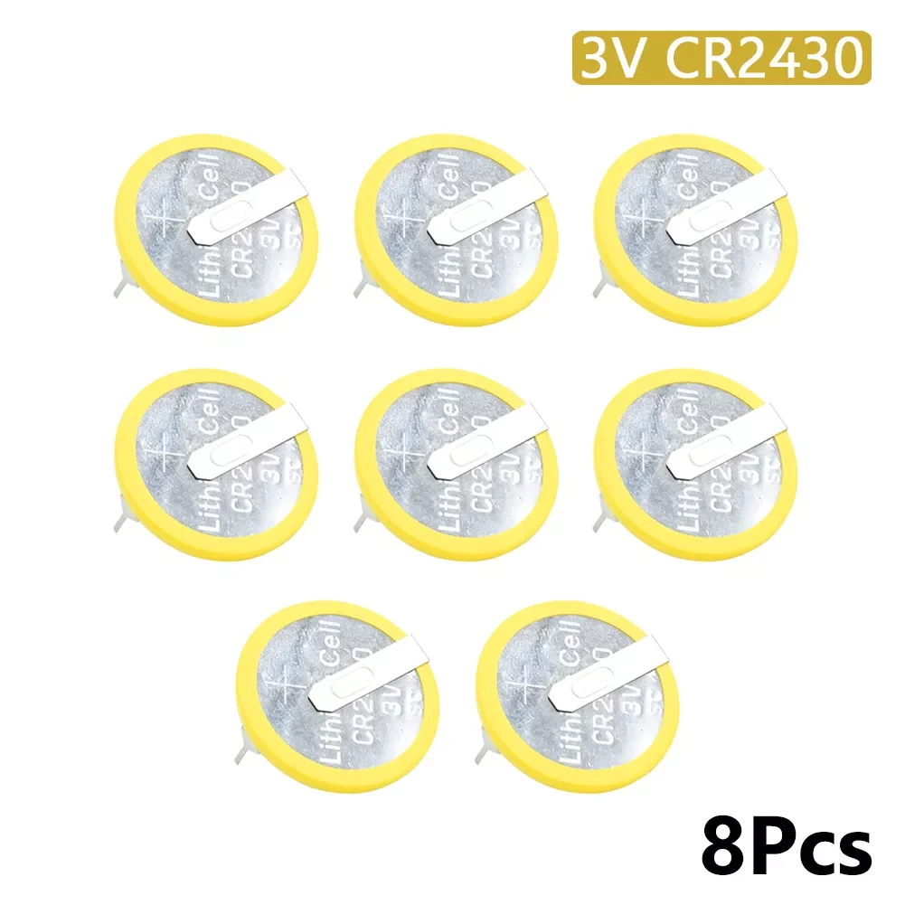 

2023New 8pcs/lot CR2430 Button Batteries 2430 Cell Coin Lithium Battery 3V 300mah CR 2430 With 2 Pins For Watch Electronic Toy R