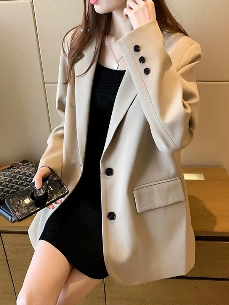 

Women's Blazer Fashion Casual Long Sleeve Suit Jacket 2023 Spring Autumn Design Sense Blazers Office Lady Blazer Business Coats